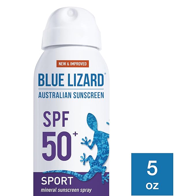 BLUE LIZARD Mineral Sunscreen Spray, SPF 50+ | Water-Resistant | Zinc Oxide Formula | 5 fl oz Pack of 2 | Vegan