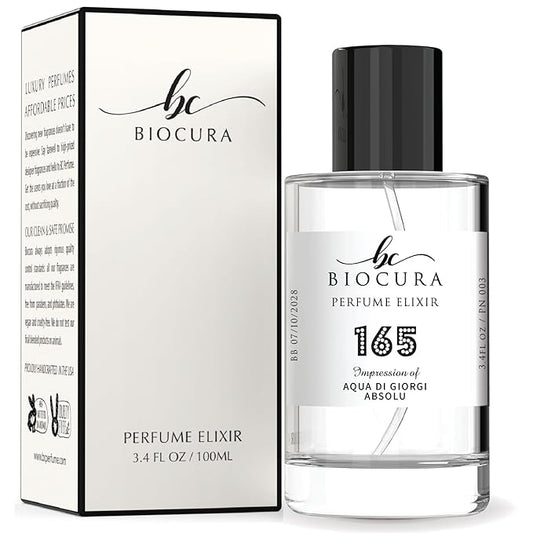 BC Perfume 165 Inspired by Aqua Di Giorgi Absolu For Men Replica Fragrance Dupes Eau de Parfum Spray Bottle 3.4 Fl Oz/100ml-X1