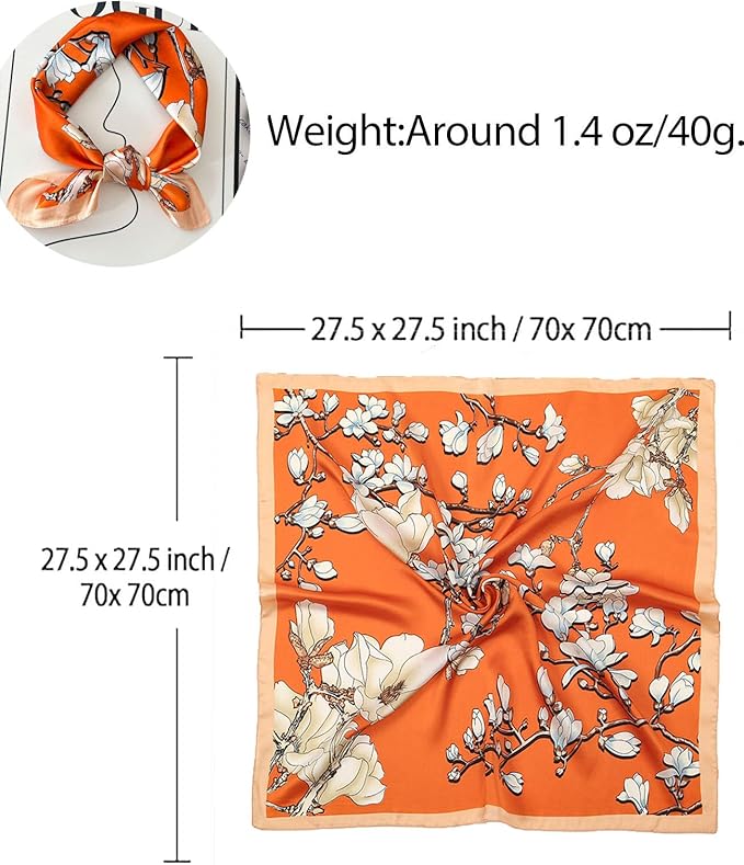 Dailyacc Hair Bandanas Scarf For Women Lightweight Fashion Neck Silk Satin Head Scarves For Sleeping Handbags Scarf