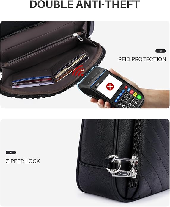 CHOLISS Crossbody Purse for Women, Anti Theft Vegan Leather Crossbody Wallet Bag Medium Travel Shoulder Handbags