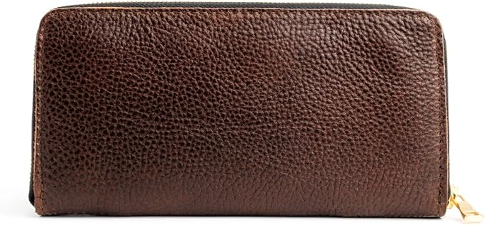 Portland Leather Goods Women's Accordion Zip Wallet – Handcrafted in Durable, Full-Grain Leather – 8 Card Slots & Secure Zippered Pocket – Coldbrew