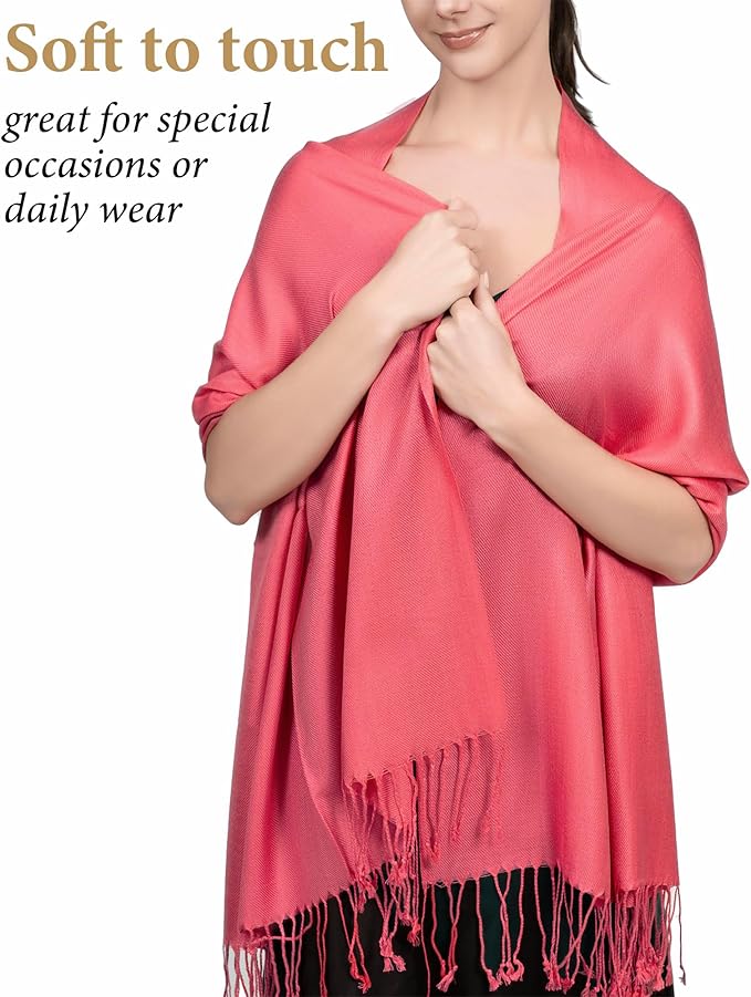 Achillea Soft Silky Pashmina Scarf for Women – Shawl Wrap for Evening Dresses, Bridesmaids, Weddings & Everyday Wear