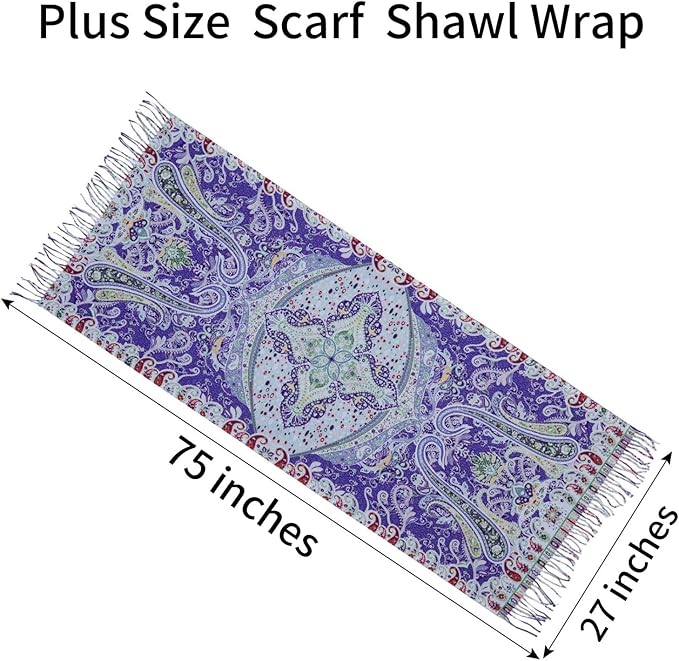 Scarf Shawl Wraps for Women Pashmina Soft Cashmere Scarf Printed Large Blanket Scarf Warm for Fall Winter