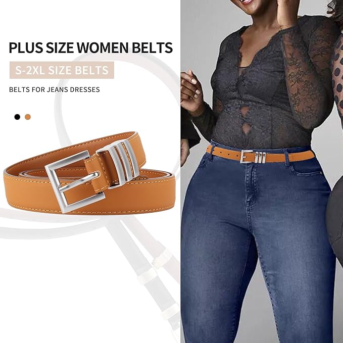 TINIDI Women Genuine Leather Belt for Jeans Pants Dress Fashion Ladies Waist Belt with Gold Buckle