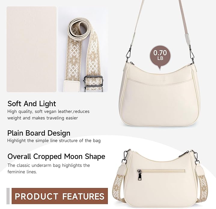 APHISON Trendy Leather Crossbody Purse with Adjustable Strap, Women's Shoulder Handbag