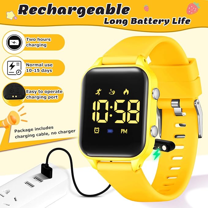 L LAVAREDO Kids Digital Watches for Boys Girls,Waterproof Sport Watch with Pedometer Stopwatch Vibration Alarm for Ages 5-13,No App Fitness Tracker Watch for Kids Teens Birthday Christmas Gifts
