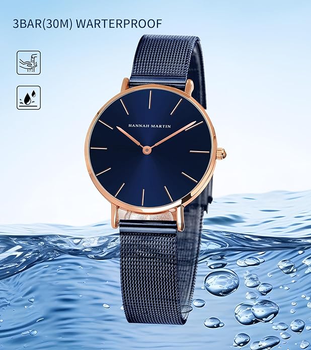 HANNAH MARTIN Watches for Women Waterproof Ladies Analog Quartz Wrist Watches Stainless Steel Band Fashion Dainty Female Watch Luxury Bracelet Diamond