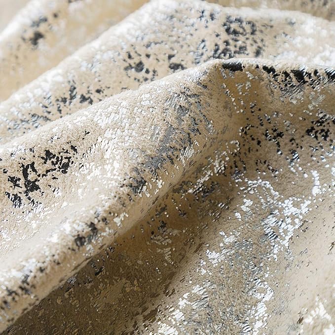 Xinrjojo Gift, Super Soft Sparkling Decorative Solid Color Cushion Cover Handmade Pillowcase with Hidden Zipper, 22''x22'', 2 Pack (Silver- Champagne)