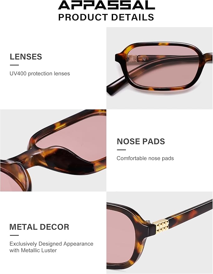 Retro Rectangular Sunglasses for Women Vintage Fashion Trendy Funny Small 90s Square Sunnies 2025 AP3698