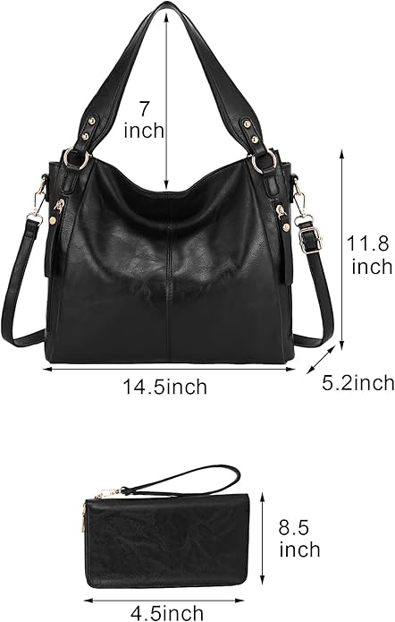 Women's Hobo Handbags Crossbody Bags Ladies Tote Shoulder Bags Purses and Wallet Set 2pcs