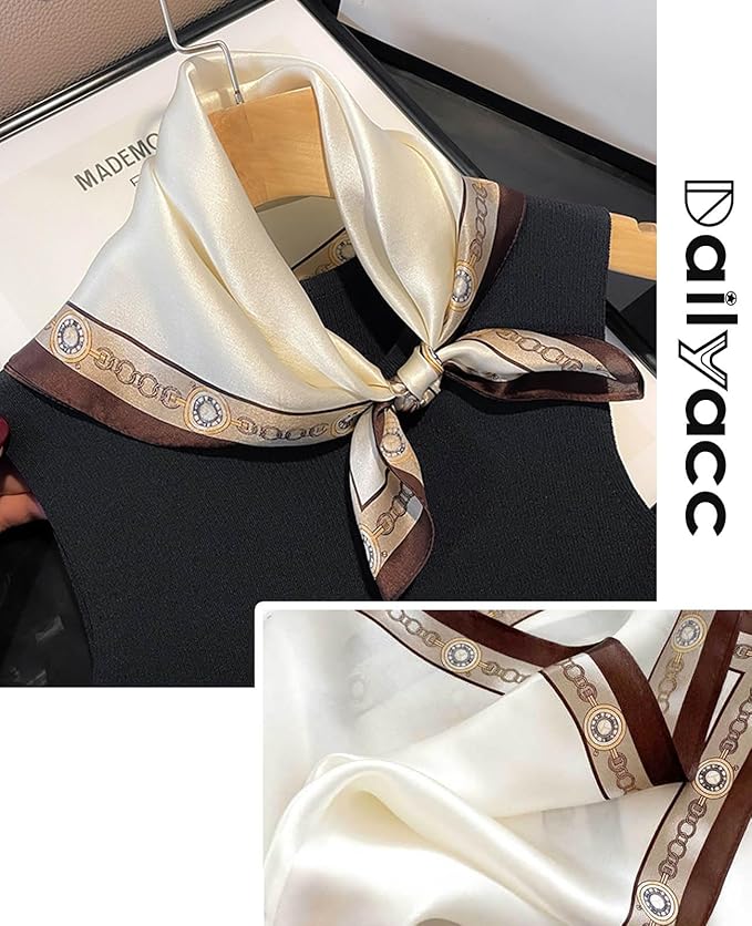 Dailyacc Hair Bandanas Scarf For Women Lightweight Fashion Neck Silk Satin Head Scarves For Sleeping Handbags Scarf