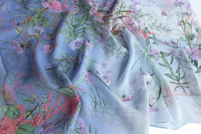 Pokeedioty Scarfs for Women Lightweight Scarves Elegant Floral Pattern Sheer Scarfs Shawls Wraps