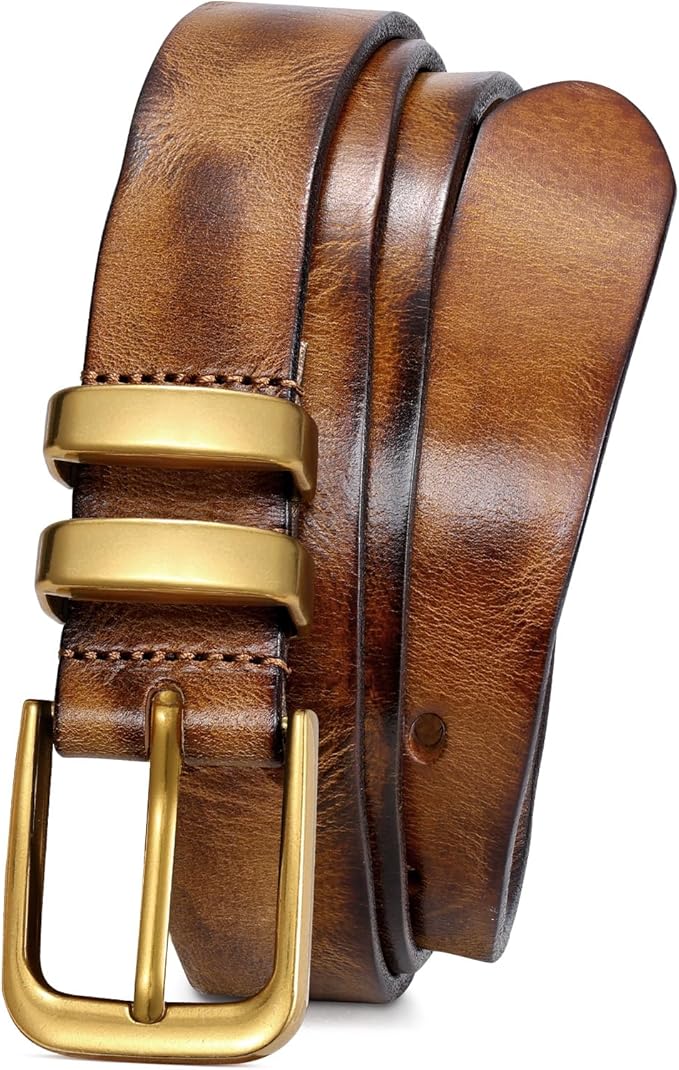 JASGOOD Women Belt Genuine leather Belt with Vintage Metal Buckle,Ladies Full Grain Leather Belt for Jeans Pants