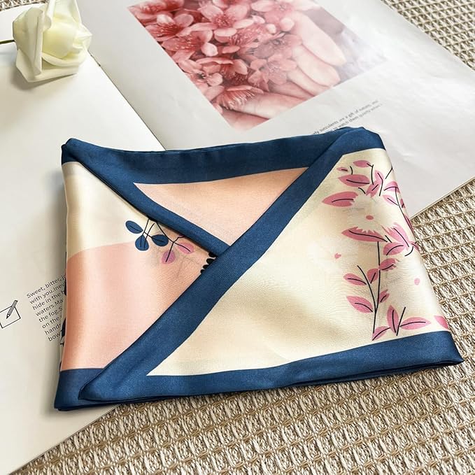 Silk Head Scarf for Hair Fashion Headwrap for Women Lightweight Neck Tie