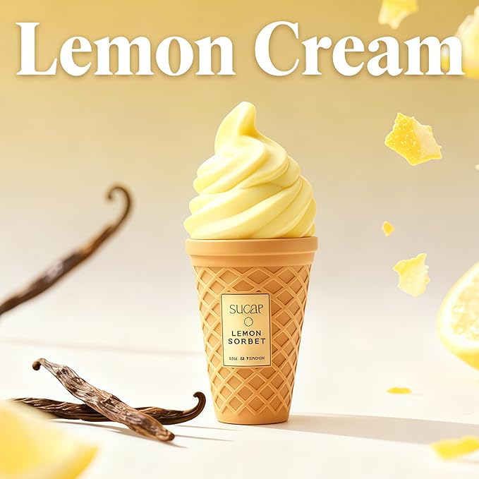 Lemon Sorbet Perfume for Women, Citrus Gourmand Scent with Lemon & Vanilla, Long Lasting Fresh EDP for Daily Use, Crisp and Natural 3.4 Fl Oz