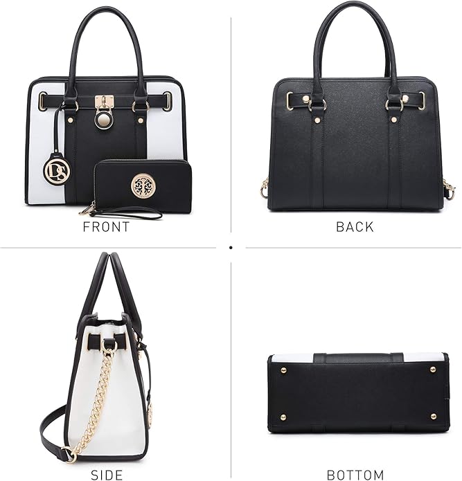 Dasein Handbags Purses Set for Women Top Handle Satchel Shoulder Bags Large Work Tote Bag with Matching Wallet