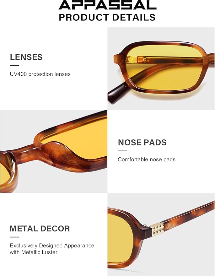 Retro Rectangular Sunglasses for Women Vintage Fashion Trendy Funny Small 90s Square Sunnies 2025 AP3698