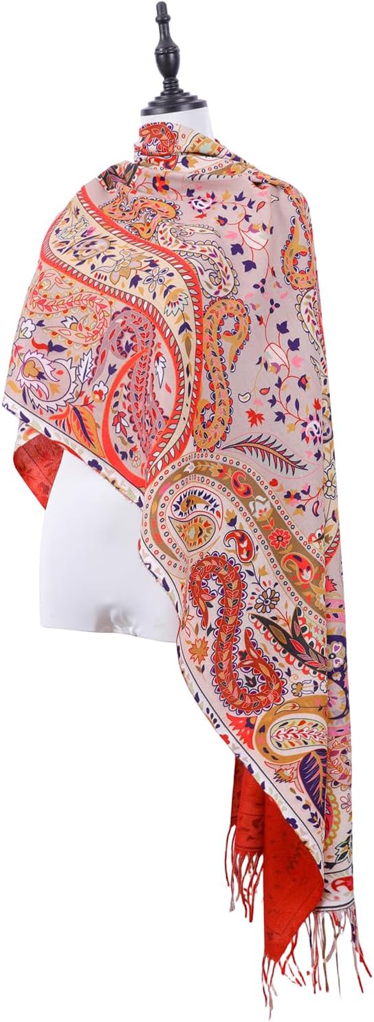 Scarf Shawl Wraps for Women Pashmina Soft Cashmere Scarf Printed Large Blanket Scarf Warm for Fall Winter