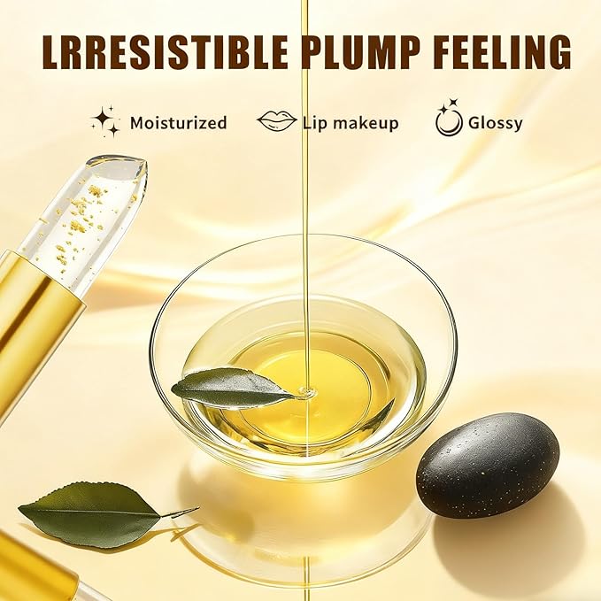 Color Changing Lipstick, Transferproof Gold Crystal Ph Lipstick Color Changing, Clear Lip stick That Changes Color, Nourishing Long Lasting 24 Hours Moisturizing Shine Lip Gloss for Women