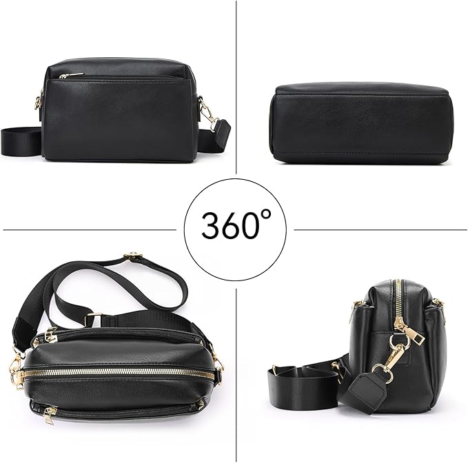 SENDEFN Leather Crossbody Bag for Women Small Clutch Purses Crossbody Shoulder Handbag Wallet Purses RIFD Card Slots