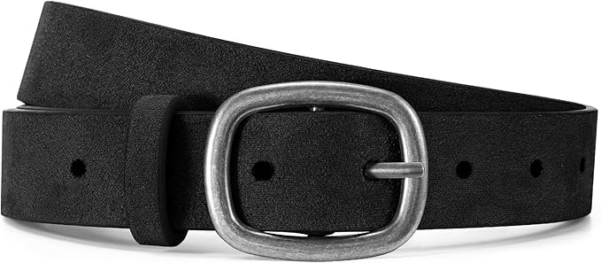 WHIPPY Women Leather Belt Casual Fashion Gold Buckle Leather Waist Belt for Jeans Pants Dresses Chic Ladies Belt