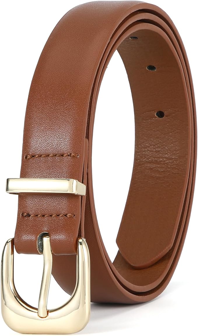 Earnda Belts for Women Faux Leather Waist Belt with Gold/Silver Buckle Casual Jeans Pants Dresses
