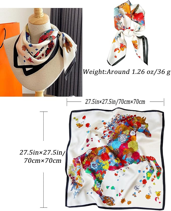 Neck Scarf For Womens Silky Head Scarves Hair Bandanas Square Scarf Fashion Accessories lightweight