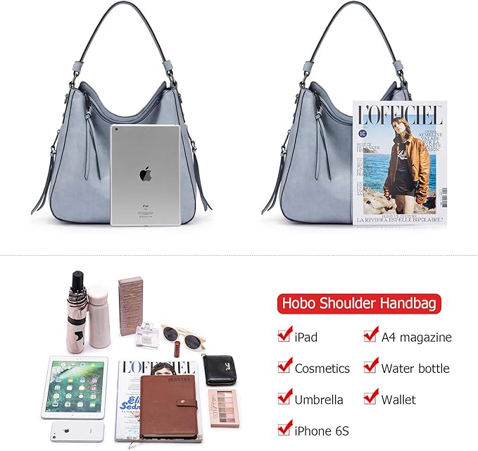 Realer Hobo Crossbody Bags for Women Designer Faux Leather Hobo Handbags Retro Large Size Shoulder Bag Bucket Purse