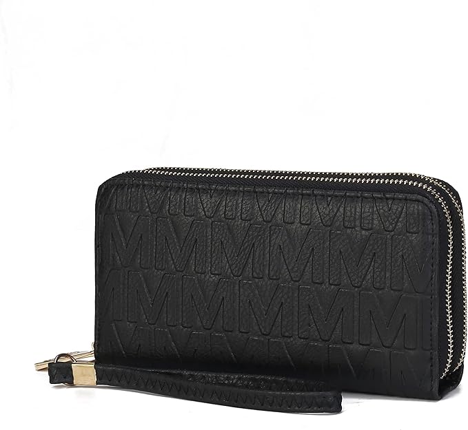 MKF Collection Wristlet Wallet for Women, Small Vegan Leather Credit Card Holder with Zipper Coin Pocket Wallet Purse Handbag By Mia K