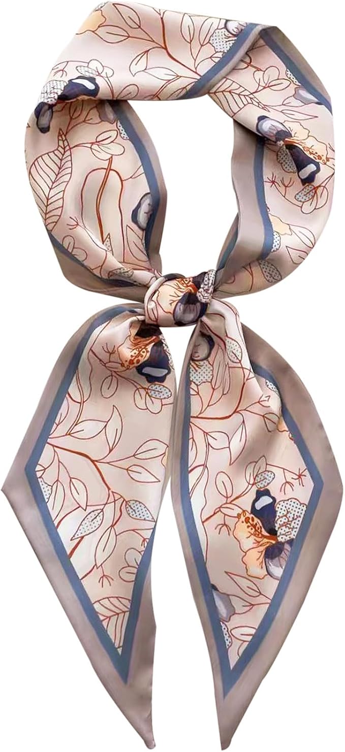 Head Scarf Hair Neck Scarves For Women Purse Bag Scarfs For Handbags Silky Long Thin Satin Headscarf Fashion