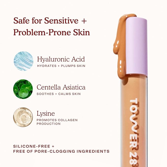 Tower 28 Beauty Swipe Serum Concealer - Hydrating Buildable Medium-Coverage Concealer with Skincare Benefits for Sensitive Skin - Shade 20 SGV, Deep with Warm Undertones, 0.22 Fl Oz
