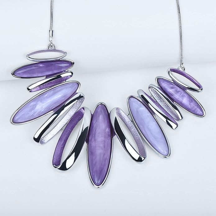 Women's Wedding Party Jewelry Enamel Leaf Rhinestone Cluster Flower Statement Necklace Dangle Earrings Set for Bridal Bridesmaids