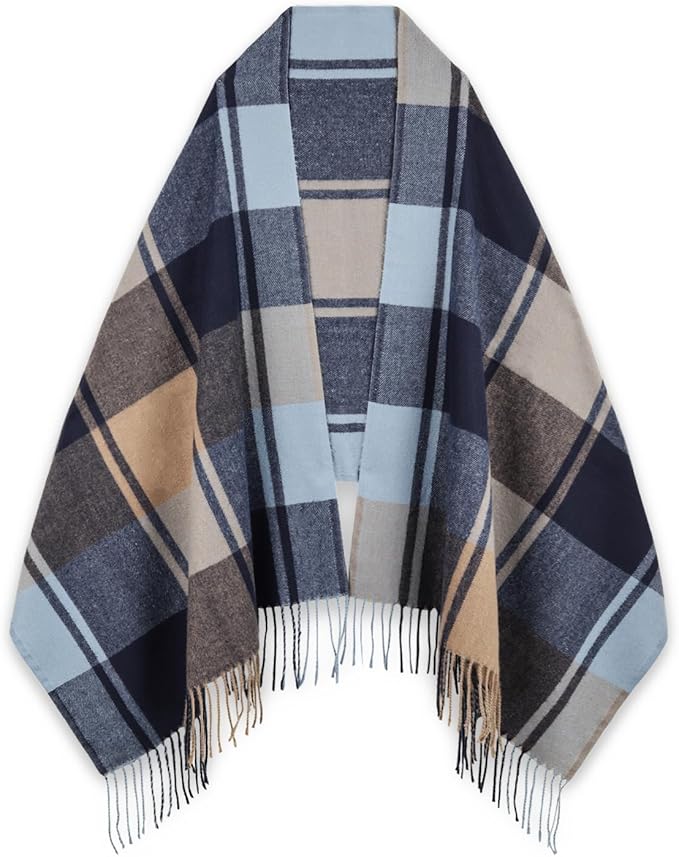 EXTREE Scarfs for Women Pashmina Silky Shawl Wrap for Evening Dressing Blanket Open Front Poncho Cape