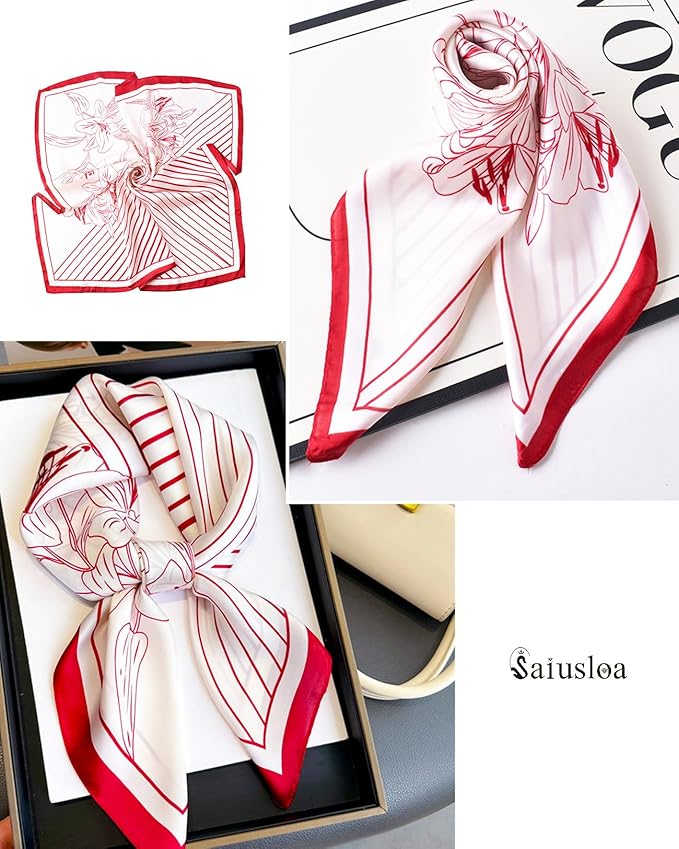 Neck Scarf For Womens Silky Head Scarves Hair Bandanas Square Scarf Fashion Accessories lightweight