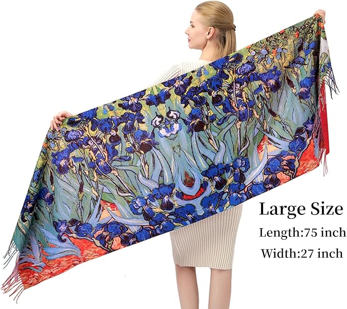 Scarf Shawl Wraps for Women Pashmina Soft Cashmere Scarf Printed Large Blanket Scarf Warm for Fall Winter