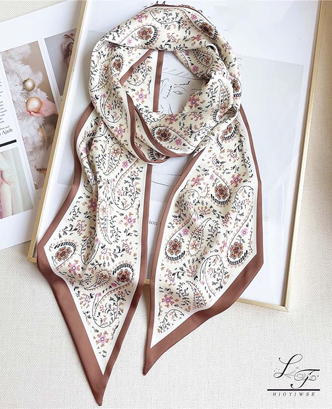 Head Scarf Hair Neck Scarves For Women Purse Bag Scarfs For Handbags Silky Long Thin Satin Headscarf Fashion