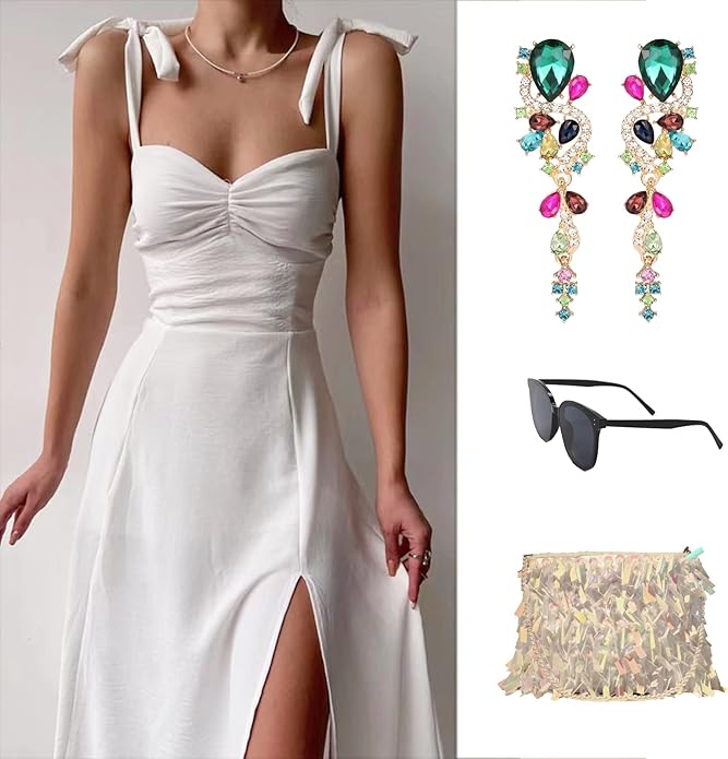 Fashion Rhinestone Statement Drop Dangle Earrings Long Colorful Crystal Bridal Wedding Teardrop Chandelier Earrings for Women Prom Pageant