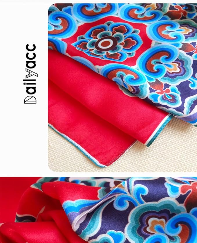 Dailyacc Hair Bandanas Scarf For Women Lightweight Fashion Neck Silk Satin Head Scarves For Sleeping Handbags Scarf