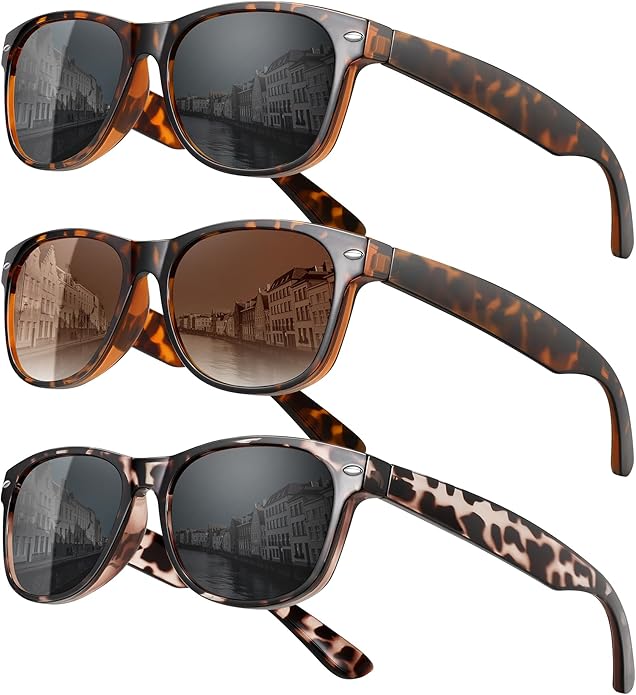 MEETSUN Classic Polarized Sunglasses for Women Men Trendy Retro Sun Glasses for Driving UV Protection (3 Pack)