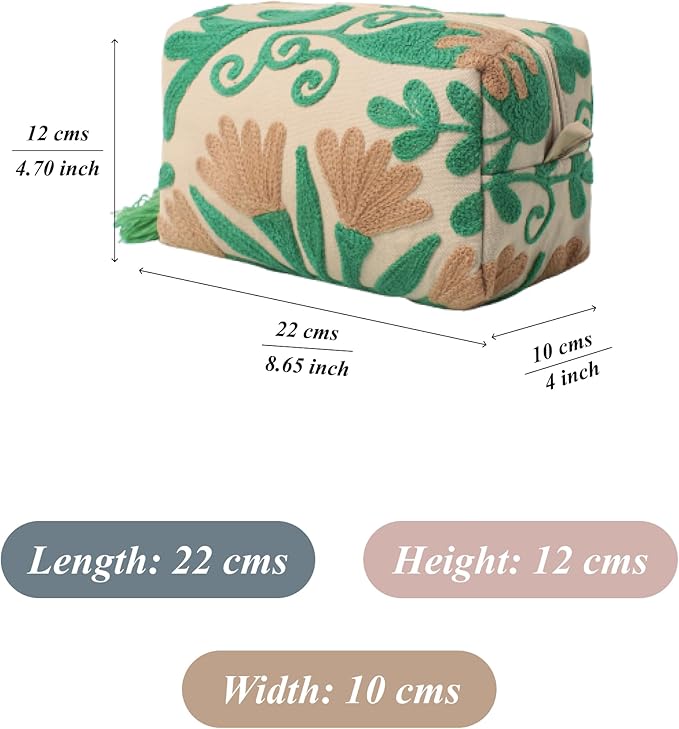 Huar Travel Makeup Bag- Large Capacity Cosmetic Bags for Women - Water Resistance Lining Portable Pouch & Open Toiletry Bag - Perfect Girls Makeup Organizer for Travel Essentials (Beige)