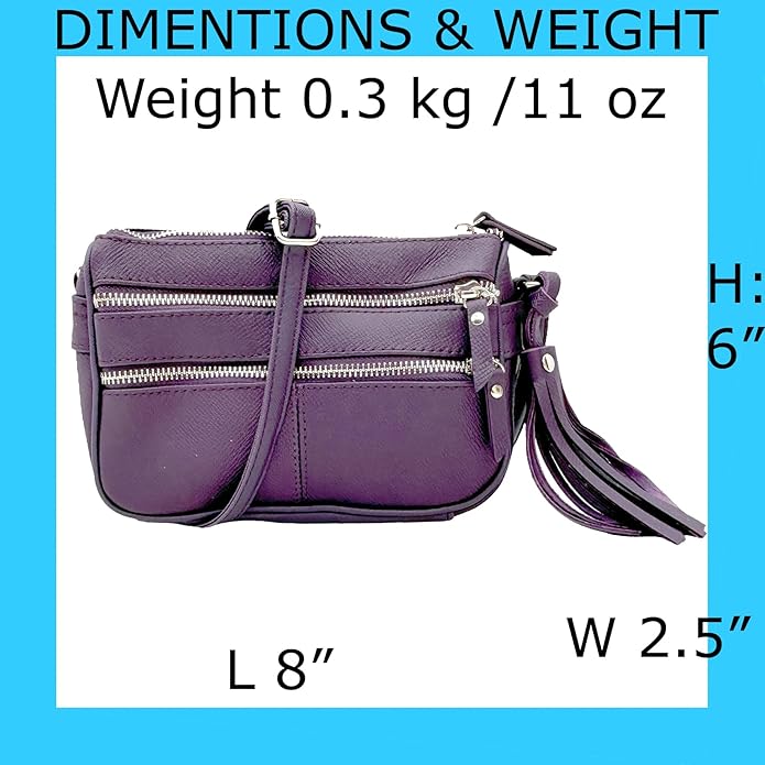 Cowhide Leather Women's Shoulder Purse Small Cross Body Organizer Bag with Many Pockets