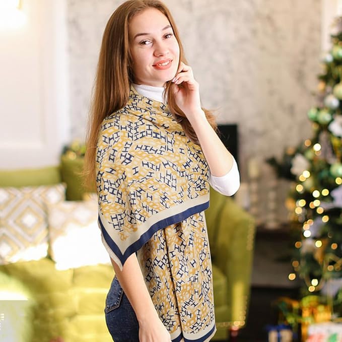 EXTREE Scarfs for Women Pashmina Silky Shawl Wrap for Evening Dressing Blanket Open Front Poncho Cape