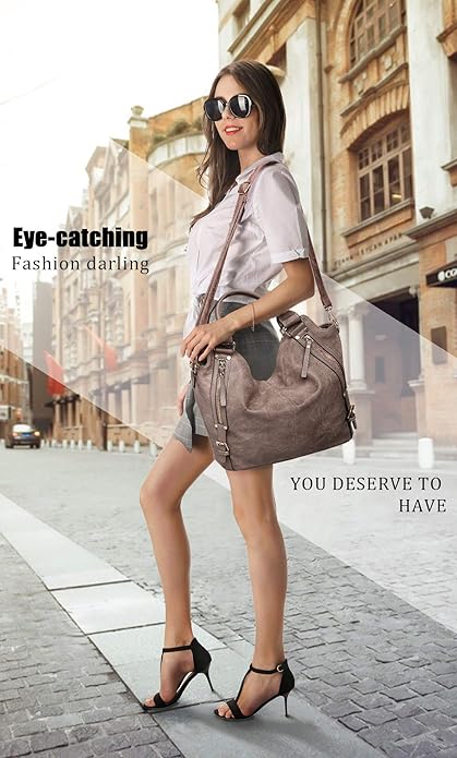 Women Tote Bag Handbags PU Leather Fashion Hobo Shoulder Bags with Adjustable Shoulder Strap