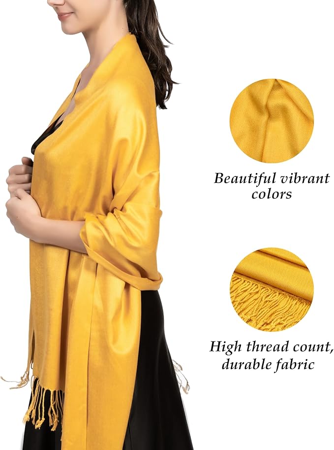 Achillea Soft Silky Pashmina Scarf for Women – Shawl Wrap for Evening Dresses, Bridesmaids, Weddings & Everyday Wear
