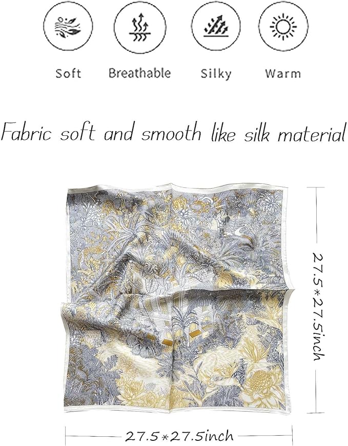 Satin Bandanas Head Scarf For Women Hair Scarves Accessories Lightweight Fashion Wrap Neck Silk Sleeping Headscarf