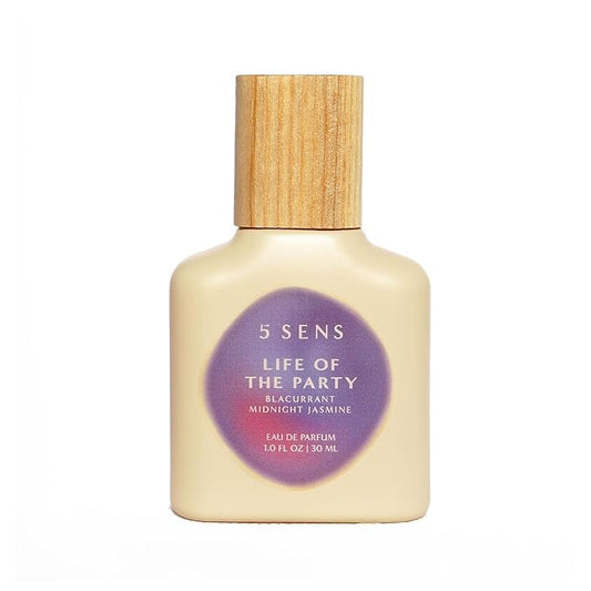 5 SENS Life of the Party Eau de Parfum (30 mL) - Clean, Long-Lasting Fine Fragrance - Fruity Floral with Blackcurrant, Peach Blossom, Saffron, Jasmine, Ambrox - Vegan, Cruelty-Free