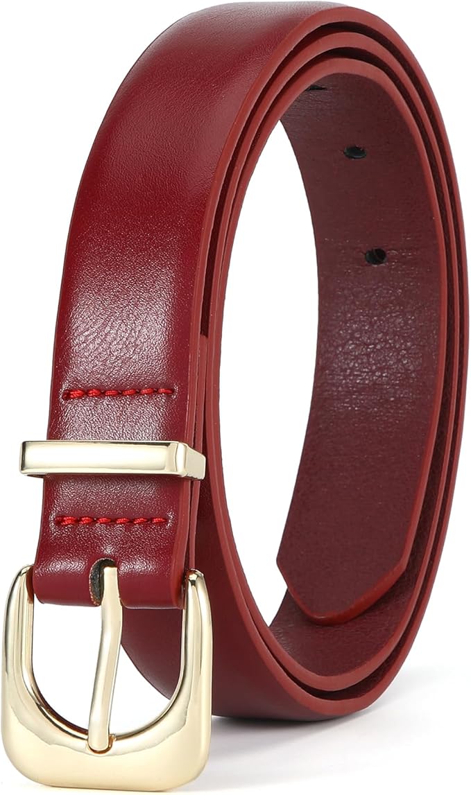 Earnda Belts for Women Faux Leather Waist Belt with Gold/Silver Buckle Casual Jeans Pants Dresses