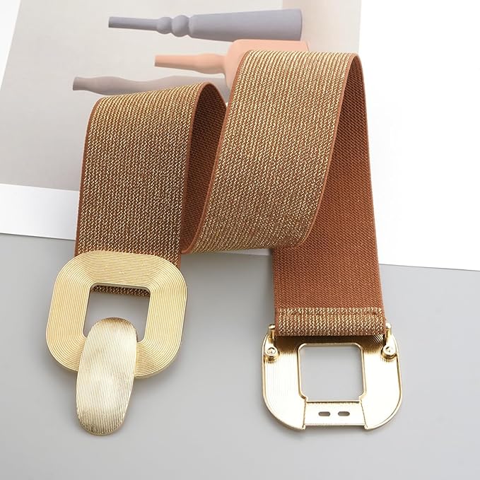 Glamorstar Women Wide Stretchy Belts Elastic Waist Belts for Dresses
