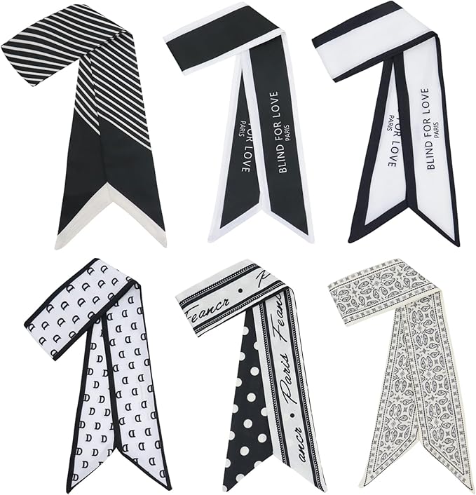 Purse Scarf for Women, Multifunctional Skinny Scarf for Bags Hair Neck Fashion Accessories