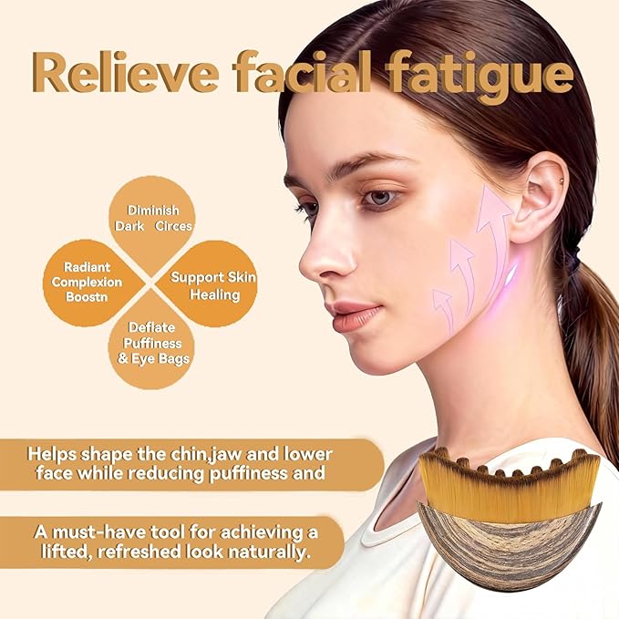 New Lymphatic Contour Face Brush - Dry Brushing Face Massager for Lymphatic Drainage, Chin & Jawline Sculpting - Ergonomic Skin Fit Design to Reduce Puffiness, Relieve Fatigue